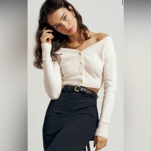 Reformation millie Off-Shoulder white Sweater